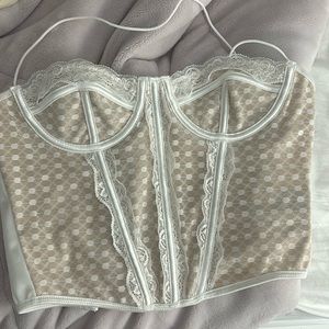 corset white lace top